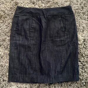 LOFT Denim Knee-Length Pencil Skirt